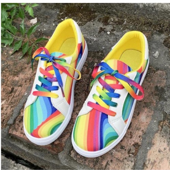 Vibrant Rainbow Women's Sneakers - Picture 3 of 6